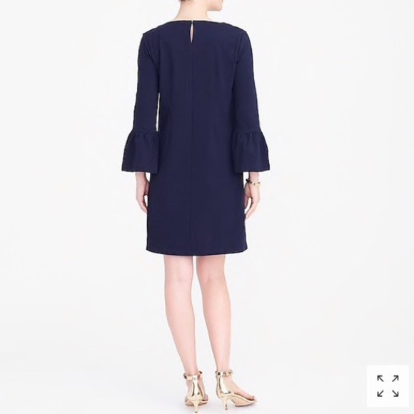 SALE New J.Crew Factory Navy Long Sleeve Dress SM - Picture 7 of 8